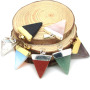 JF6616 Wholesale silver gold plated natural quartz triangle gemstone pendant
