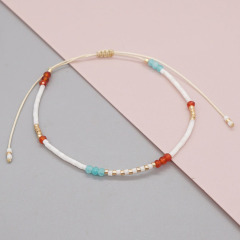 BG1109 dainty simple minimalist Petite mini tiny seed beaded string Layering bracelet for girls