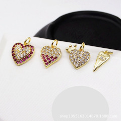 CZ8294  tiny mini minimalist cz micro pave diamond Love heart pendant charm,small cubic zirconia love heart pendant findings