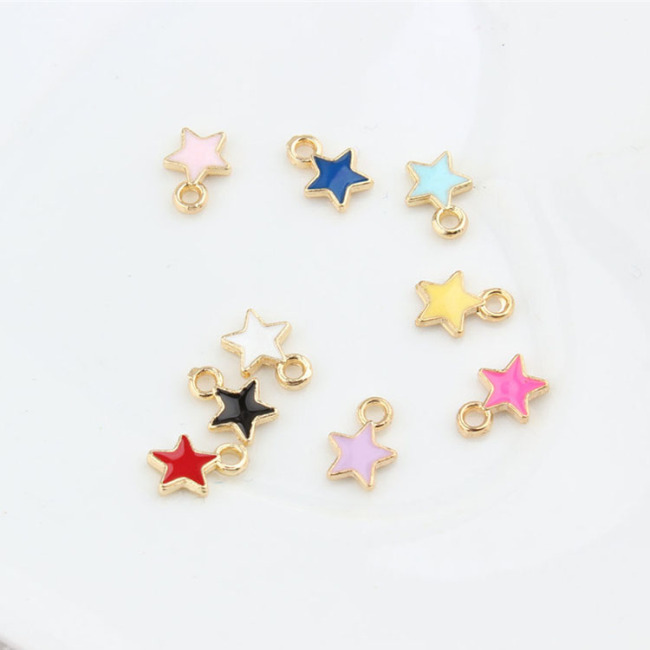 JS1517 Mini Chic Enamel Star Charm for Jewelry Bracelet Making,tiny jewelry supplies