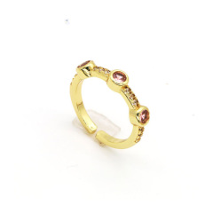 RM1356 Delicate 18k gold plated everyday Diamond CZ Paved Stacking Rings, Gold Minimalist Diamond Rings