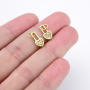 CZ8222 Tiny minimal Mini Small 18K Gold Plated CZ Cubic Zirconia Micro Pave Heart Charm Pendant For Jewelry Making