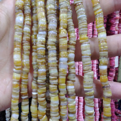 SP4072 Rainbow Tinted Pink orange white beige black blue shell heishi disc spacer beads