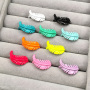 RA1023 Hot Fashion Neon Enamel Rainbow Colored Brass Meta feather Stackable Rings for Ladies