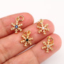 CZ8216 Mini Jewelry Supplies Gold Filled CZ Micro Pave Snowflake Charms,Tiny Small CZ Diamond Snowflake Charms Pendants