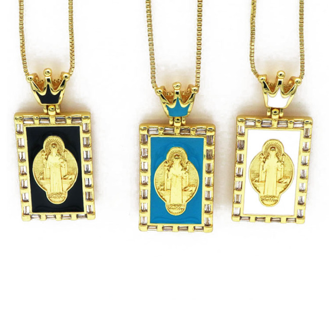 NZ1272  Fashion Custom Tarot Card  Pendant Charm Gold Luxury Necklace Men