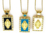 NZ1272  Fashion Custom Tarot Card  Pendant Charm Gold Luxury Necklace Men