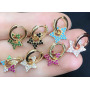 EC1640 New Mini Small Chic Rainbow 18k Gold Plated Zircon CZ Micro Star Charm Huggie Earring