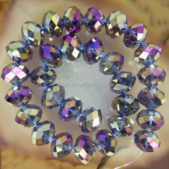 CR5007 multicolor faceted rondelle glass beads