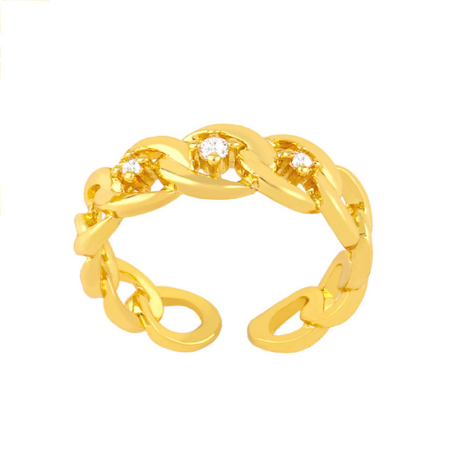 RM1200 New Dainty Minimalist Gold Plated Diamond CZ Micro Pave  Solitaire Bridal Triple  Double Stackable Open Rings