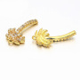 CZ7880 Gold Green CZ Micro Pave Coconut Palm Tree Charm Pendants