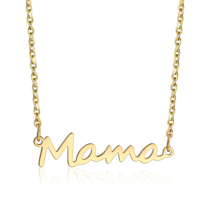 NS1018 HIgh Quality Stainless Steel Mama Mother Gift Necklace,Personalized Name Letter Word Initial Necklace