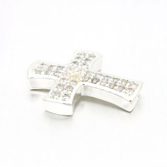 CZ6511 18k gold plated CZ micro pave cross spacer beads,cubic zirconia pave cross spacers beads