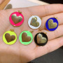 JS156118k Gold Plated brass metal multi colored heart enamel charms Pendant