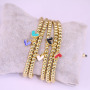 BM1020 Hot Sale Dainty Color Enamel Heart Bracelet & Metal Ball Beads Bracelet ,Gold Plated Copper Beads Adjustable Bracelet