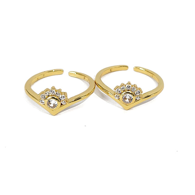 RM1292 Unique Chic 18k Gold Plated CZ Mirco Pave Engagement Solitaire Ring, Round Diamond Wedding Ring, Bridal Promise Rings