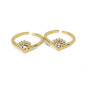 RM1292 Unique Chic 18k Gold Plated CZ Mirco Pave Engagement Solitaire Ring, Round Diamond Wedding Ring, Bridal Promise Rings