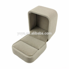 BP1022 Handmade Pink Velvet Ring Display Box,Grey Pink Velvet Jewelry Packaging Gift Box With High Quality
