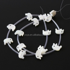SP4094 White Mother of Pearl MOP Shell Elephant Animal Beads