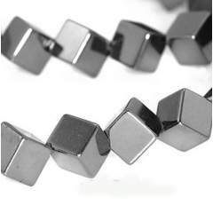HB3021 Hematite diagonal drilled cube beads,hematite square box beads