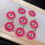 CZ8405 18k Gold Plated brass cz diamond pave rainbow enamel evil eyes charms Pendant