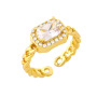 RM1226 personalized Geometric  rectangle color stone gemstone  CZ diamond micro pave Rings gifts for women