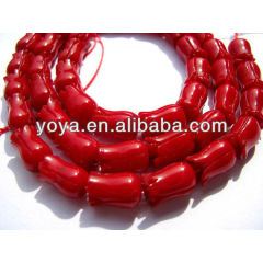 CB8022 Red Coral tulip beads,flower shaped coral beads