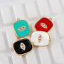 CZ7982 Chic Enamel Blue Red White Black CZ Micro pave Star Moon Eye Rectangle Pendants