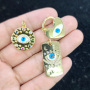 CZ8353 Gold Plated enamel evil eyes heart charms Pendant gift for lady