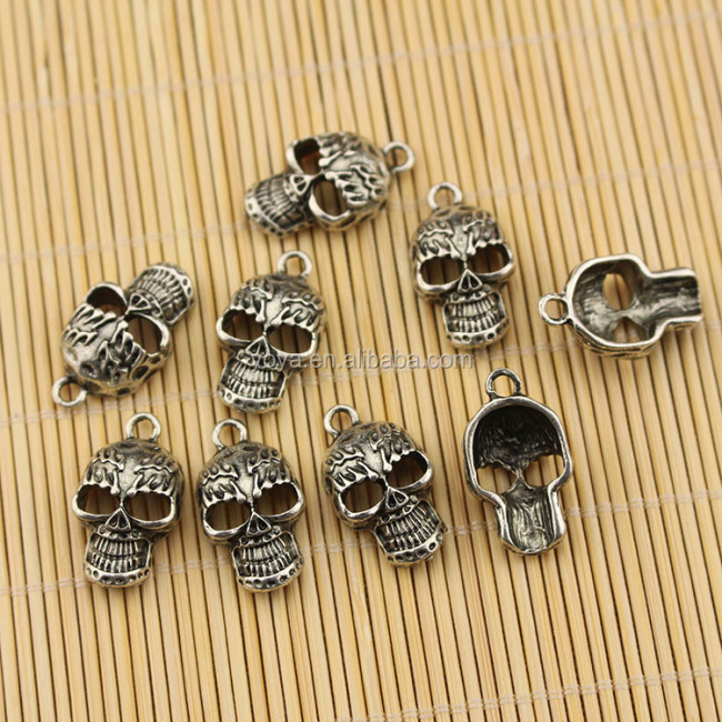 JFA1022 Hot sale antique silver metal skull charm pendants
