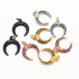 CZ7665 Popular Diamond Micro Pave Crescent Moon Charm, Micro Paved Horn Pendants