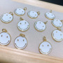 JS1530 Gold Plated Enamel Neon Smiley Smile Face Charm Pendants for Bracelet Necklace Earring Making Supplies