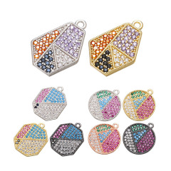 CZ8007 High Quality Rose Gold CZ Micro Pave Geometric Pendant, Octagon,Hexagon Roundel Disc Micro Pave Charm for Jewelry Making CZ8007 High Quality Rose Gold CZ Micro Pave Geometric Pendant, Octagon,Hexagon Roundel Disc Micro Pave Charm for Jewelry Making