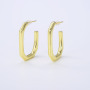 18k Gold Plated Brass Chunky Hoop Simple Earrings for Women