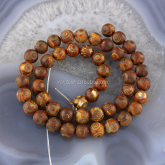 AB0412 Wholesale Brown Evil Eye Tibetan Agate Dzi Beads