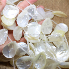SP4058 White mother of pearl drop beads,mop shell teardrop beads