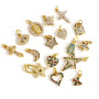 CZ8105 hot sale mini CZ Zircon Micro Pave Butterfly Heart Lock Star Child Charm Pendant for jewelry making