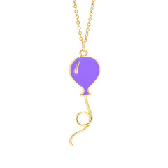 NM1194 Fashion Popular Jewelry Gold Enamel Balloon Pendant Stainless Steel Chain Necklace