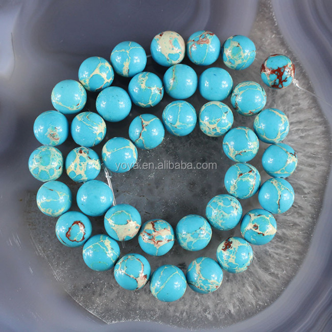 SM3109 Synthetic turquoise sea sediment jasper beads,manmade blue impression jasper beads