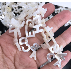 SP4195 Initial Jewelry Supplies Cabochons White Mother of Pearl Shell 26 Alphabet Letter Initial Charm Beads,zodiac sign charms