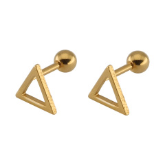 ES1062 circle&diamond&heart&hexagon&star&triangle shape gold, black, steel stud men's earring