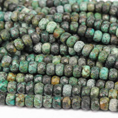 TB0456 African Turquoise Faceted Abacus Rondelle Beads