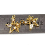 CZ8127 Fashion mini 18k gold plated CZ micro pave diamond Crescent Star Lock charm pendant,thin small cubic zirconia pendant