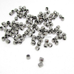 JS1128 Silver gold gunmetal rose gold Small Faceted Metal Gold Nugget Beads,Faceted Square Cube Jewelry Beads