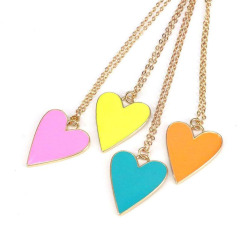 NM1056 2021 Fashion Spring Jewelry Gold Plated Enamel Love Heart Pendant Chain Necklace ,Valentine's Day Gift For Lover Mom