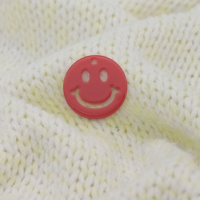 JF8720 Fashion Cute Acrylic Smiley Face Charm Pendant for Jewelry Making,