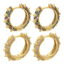 EC1207 Chic Spike hoops Gold Plated Diamond Micro Pave CZ Spike Huggie Hoop Earrings for Women