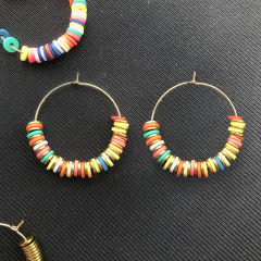 2019 Latest Vinyl Beads Earrings Designs For Girl Women,Fashion Perles Heishi Hoop Earrings Jewelry