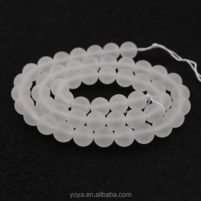 CR5185 Natural clear matte crystal quartz beads,white frosted crystal quartz beads