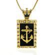 1# black anchor charm pendant necklace